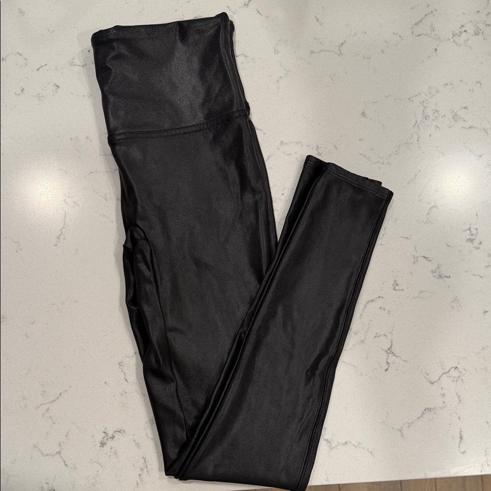 Spanx Black Faux Leather Leggings Size Medium